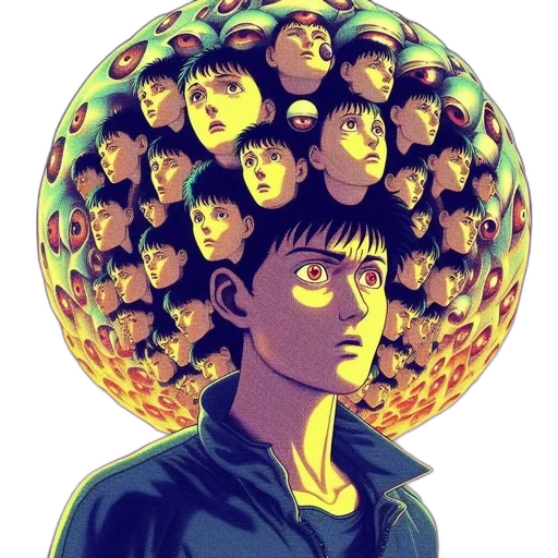 face, jacket, robot, umbrella transparent PNG cut-out