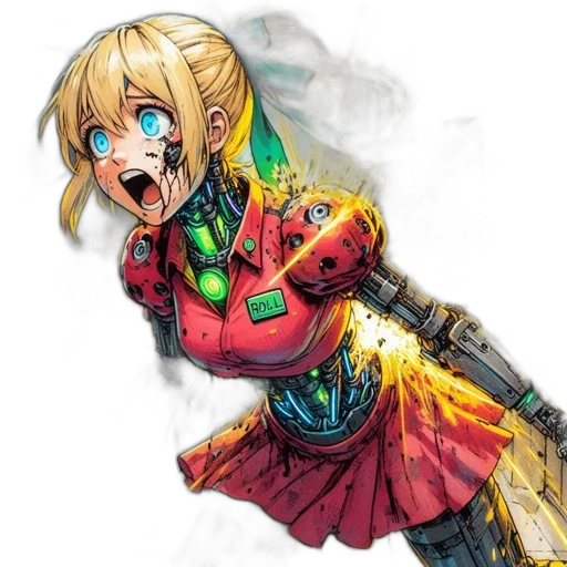 robot, dress, weapon, concept art transparent PNG cut-out