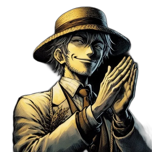 hat, staff, comic book art, concept art transparent PNG cut-out