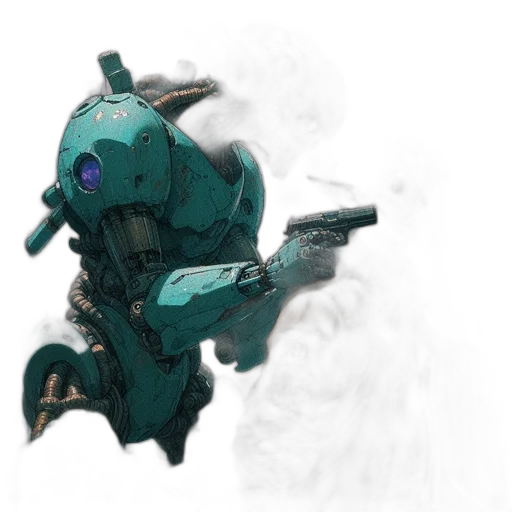 robot, weapon, mask, dragon transparent PNG cut-out