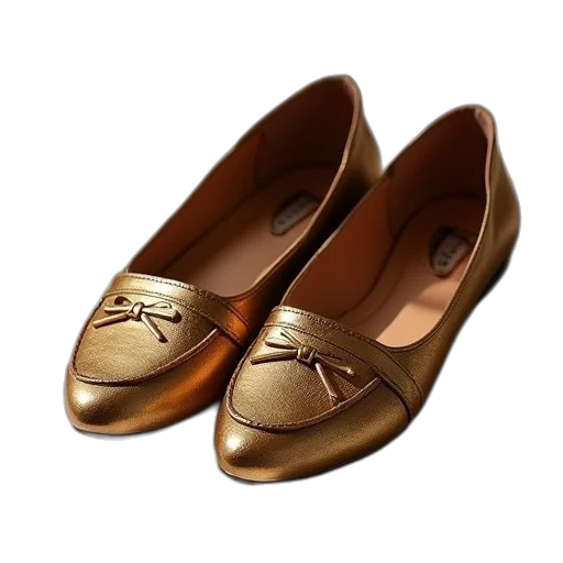 shoes, 3d render, photorealistic, golden transparent PNG cut-out