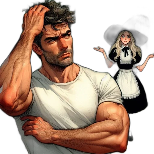 hair, comic book art, concept art, cartoon transparent PNG cut-out