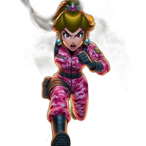 weapon, hair, concept art, 3d render transparent PNG cut-out