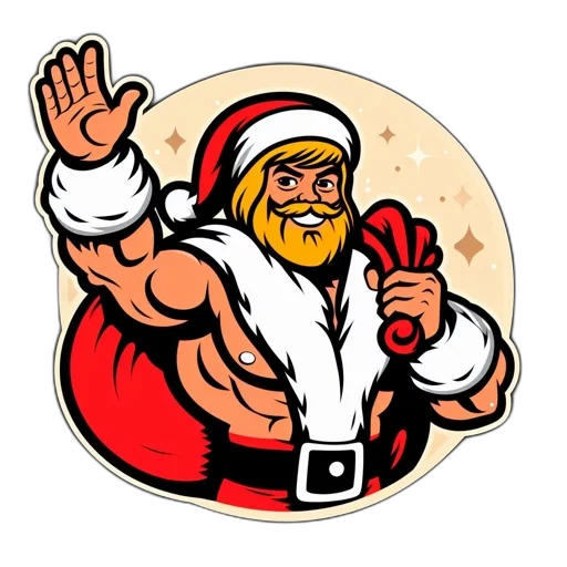 cartoon, imposing, figure, santa transparent PNG cut-out