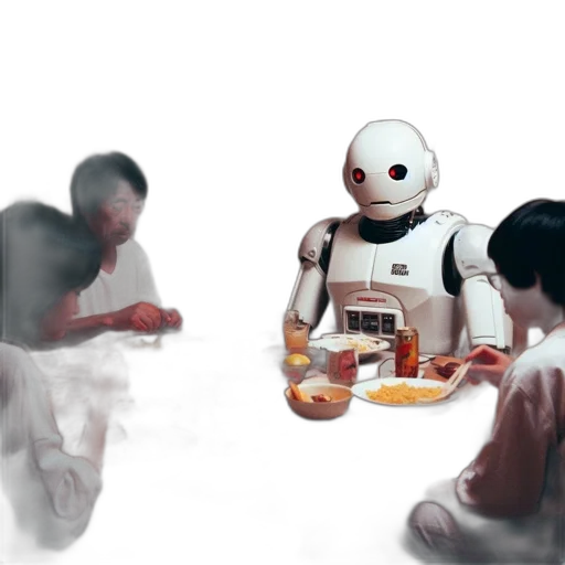 robot, food, concept art, 3d render transparent PNG cut-out