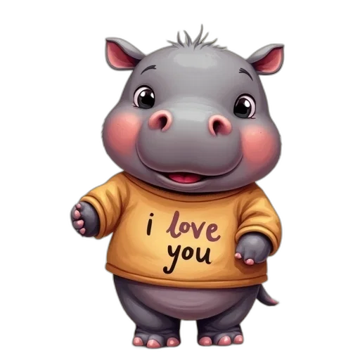 animal, 3d render, cute, hippogy transparent PNG cut-out