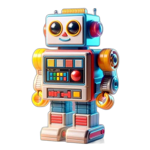 robot, 3d render, photo, displays transparent PNG cut-out