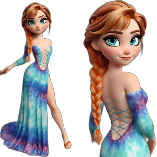 dress, 3d render, concept art, cartoon transparent PNG cut-out