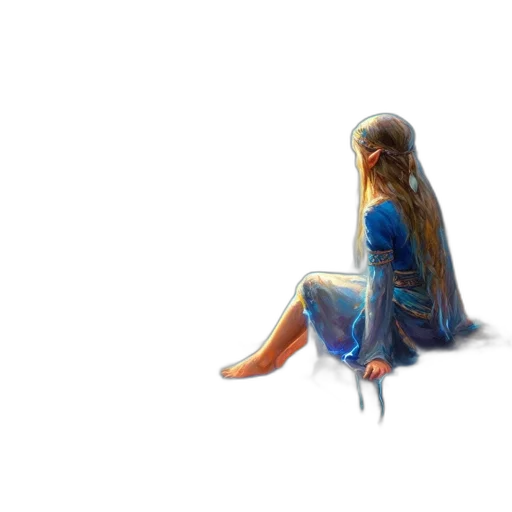 dress, crown, creature, hair transparent PNG cut-out