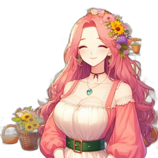 dress, flower, crown, jewelry transparent PNG cut-out
