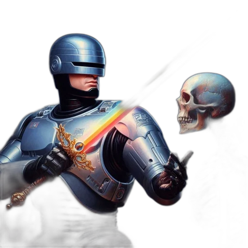 robot, sword, concept art, fantasy art transparent PNG cut-out