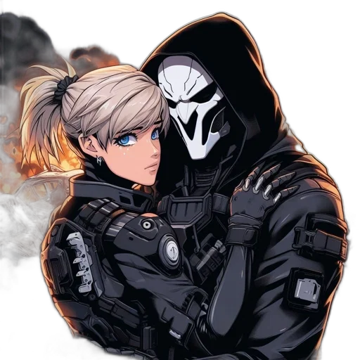 mask, jacket, weapon, face transparent PNG cut-out