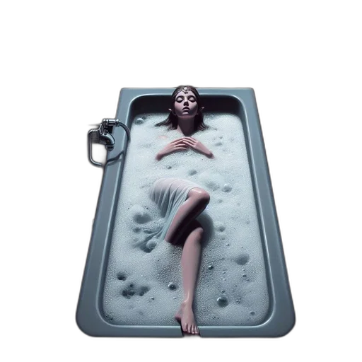 concept art, underwater, outer space, woman transparent PNG cut-out