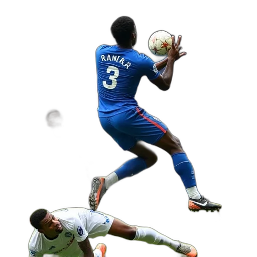 football, player, blue, uniform transparent PNG cut-out
