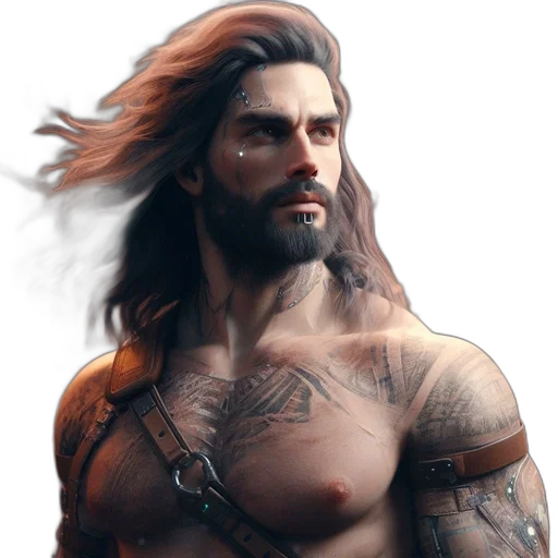 hair, fantasy art, concept art, photorealistic transparent PNG cut-out