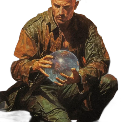 weapon, jacket, face, staff transparent PNG cut-out