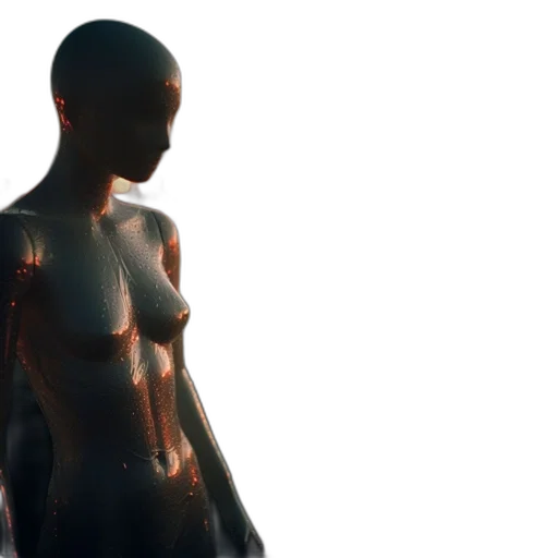 robot, dress, 3d render, concept art transparent PNG cut-out