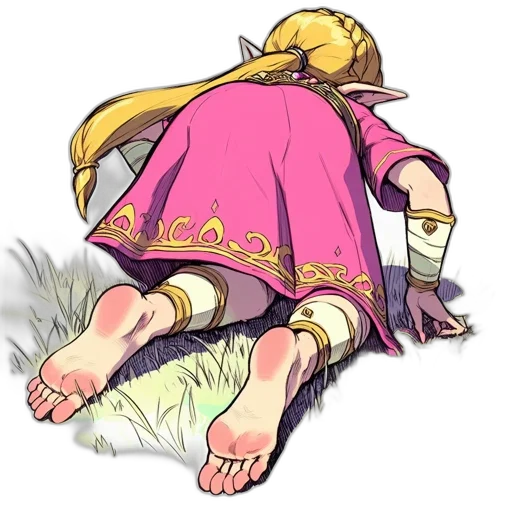 dress, staff, shoes, weapon transparent PNG cut-out