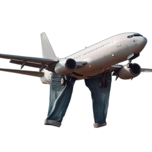 3d render, photorealistic, airplane, soars transparent PNG cut-out