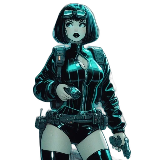jacket, weapon, comic book art, concept art transparent PNG cut-out