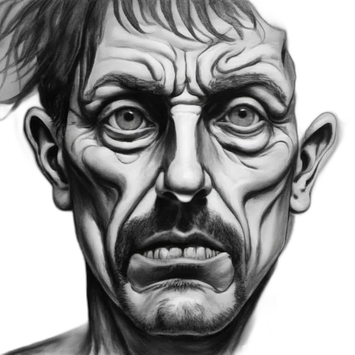 face, mask, creature, photorealistic transparent PNG cut-out