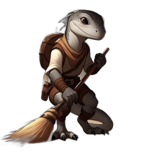 dragon, staff, creature, animal transparent PNG cut-out