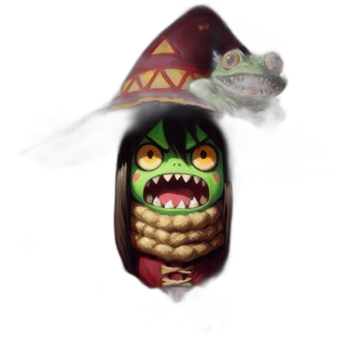 mask, hat, creature, staff transparent PNG cut-out