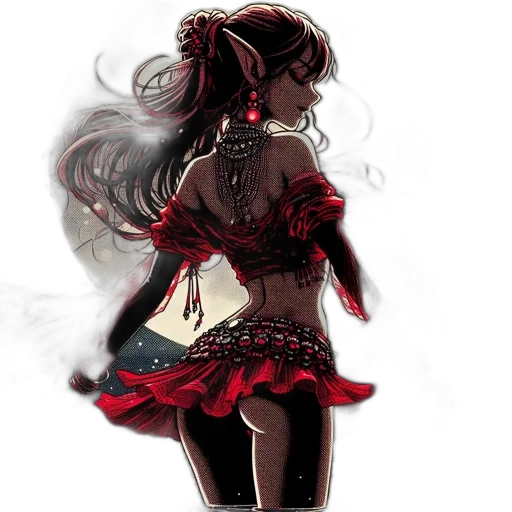 dress, mask, staff, concept art transparent PNG cut-out