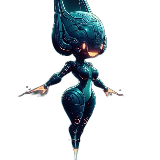 robot, dress, concept art, 3d render transparent PNG cut-out