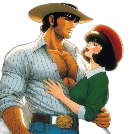 comic book art, concept art, man, woman transparent PNG cut-out