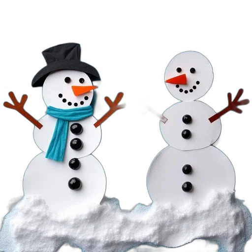 3d render, snow, collage, pictures transparent PNG cut-out