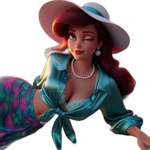 jewelry, hat, dress, 3d render transparent PNG cut-out