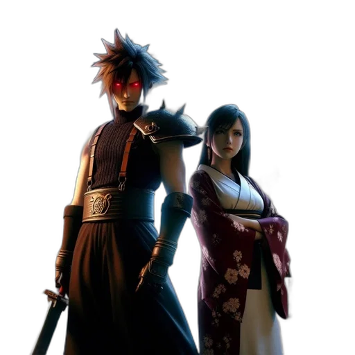 concept art, 3d render, two, animated transparent PNG cut-out