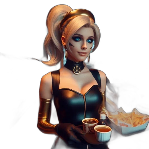 staff, robot, dress, fantasy art transparent PNG cut-out