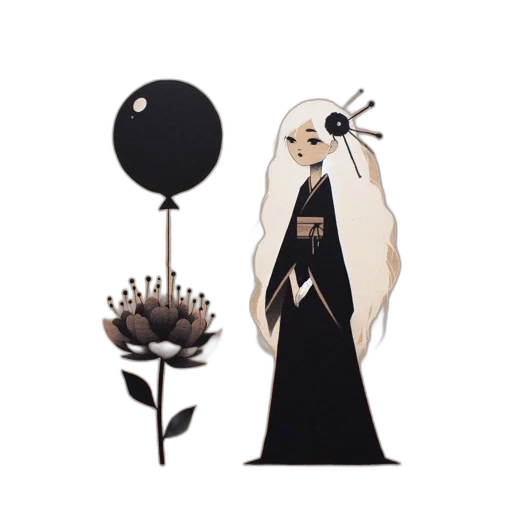 dress, creature, mask, staff transparent PNG cut-out