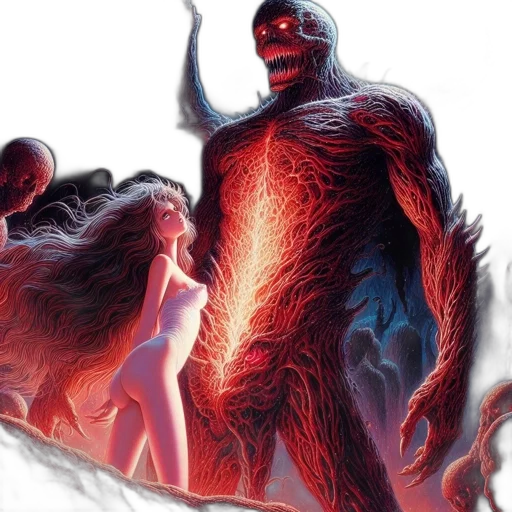creature, comic book art, concept art, fire transparent PNG cut-out