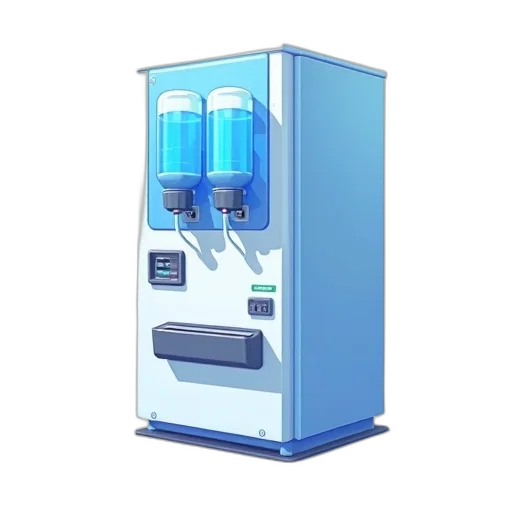 robot, bottle, 3d render, pixel art transparent PNG cut-out