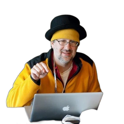 hat, staff, jacket, robot transparent PNG cut-out