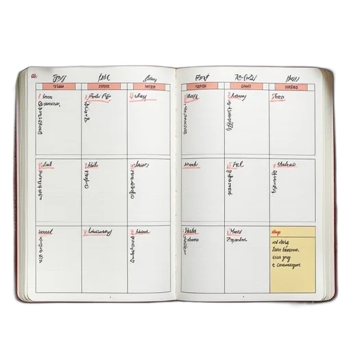 weekly, food, journal, shown transparent PNG cut-out