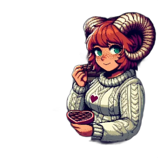 staff, food, hat, pixel art transparent PNG cut-out
