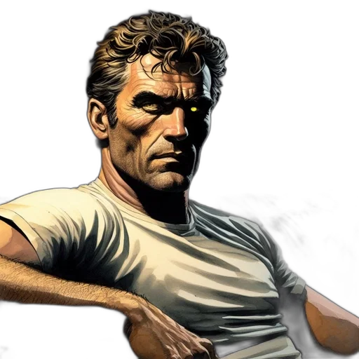 comic book art, concept art, photorealistic, cartoon transparent PNG cut-out