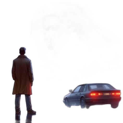 car, jacket, face, robot transparent PNG cut-out