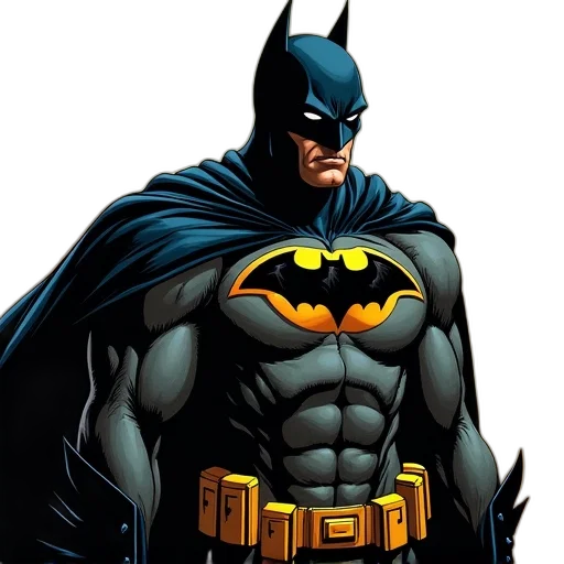 comic book art, concept art, cover, batman transparent PNG cut-out
