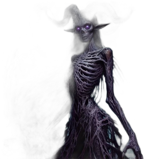 creature, dress, staff, mask transparent PNG cut-out