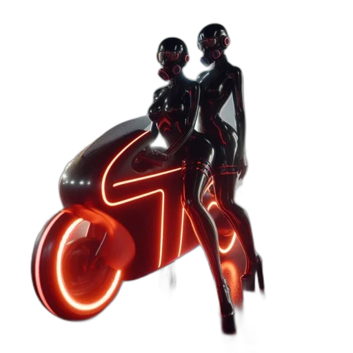 3d render, concept art, cyberpunk, comic book art transparent PNG cut-out