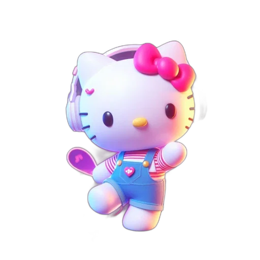 staff, animal, 3d render, vaporwave transparent PNG cut-out