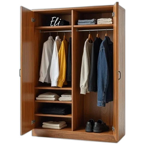 furniture, jacket, 3d render, wooden transparent PNG cut-out