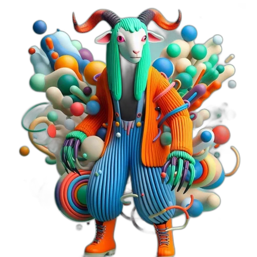 jacket, creature, robot, staff transparent PNG cut-out