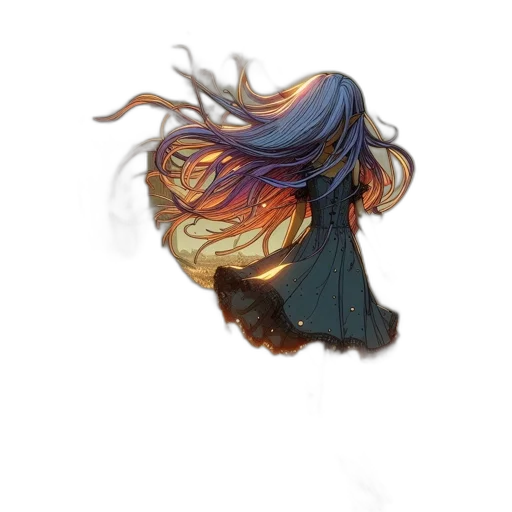 hair, dress, mask, face transparent PNG cut-out