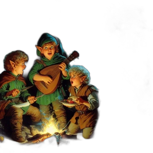 concept art, oil painting, fire, night transparent PNG cut-out